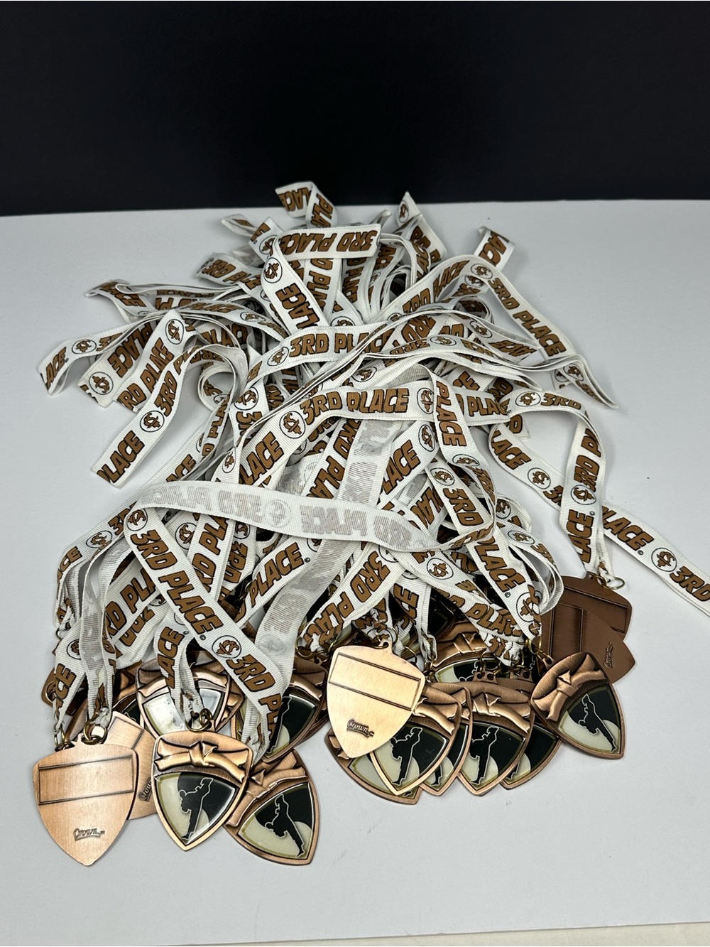 Lot Of 38 Unused Medals Medallion Martial Arts Tournament 3rd Place Lanyard O2
